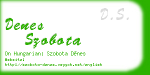 denes szobota business card